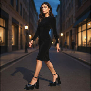 Madden Girl Chunky Block Heel Ankle Strap Platform BLACK SZ 10 M Cosplay